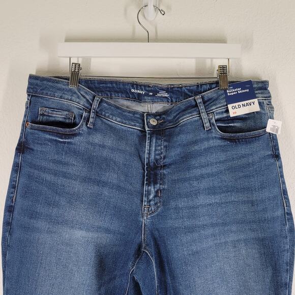 Old Navy Mid Rise Rockstar Skinny Jeans Womens Sz 20 Blue Medium Wash - Picture 2 of 11